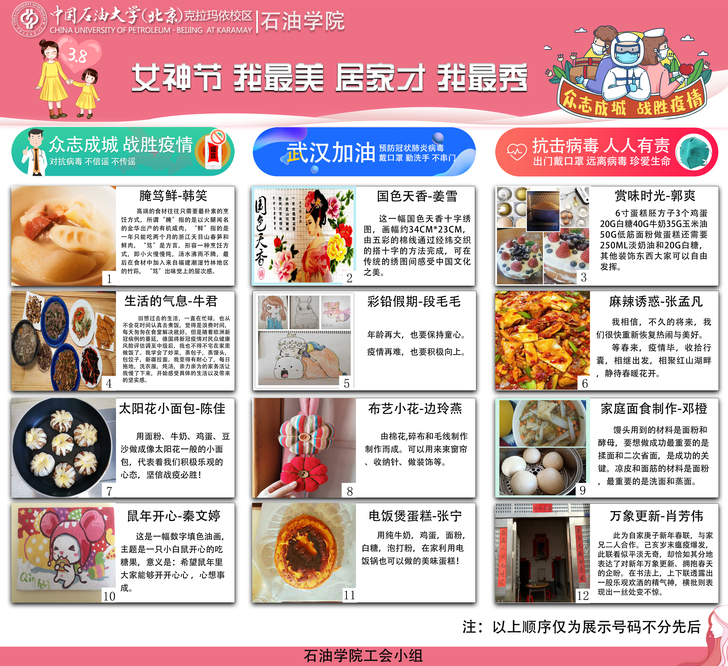 20200309-校区石油学院开展“女神节，我最美，居家才，我最秀”居家才艺展示活动